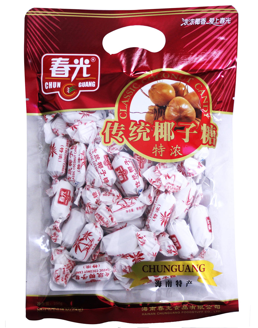 Chun Guang coconut candy ingredient closeup highlighting texture and natural coconut sweetness
