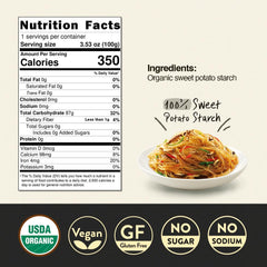 Cooked glass noodles in a savory stir-fry featuring Chung Jung One