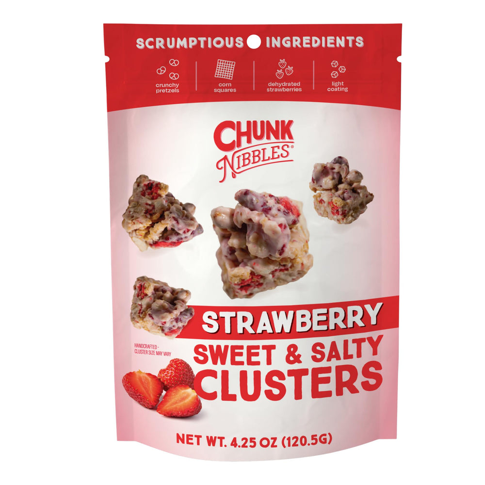 Ideal lunchbox snack option with Chunk Nibbles Strawberry Clusters.