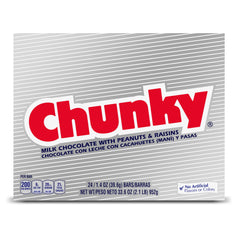 Chunky 24-pack bars, individually wrapped, ideal for on-the-go snacking.