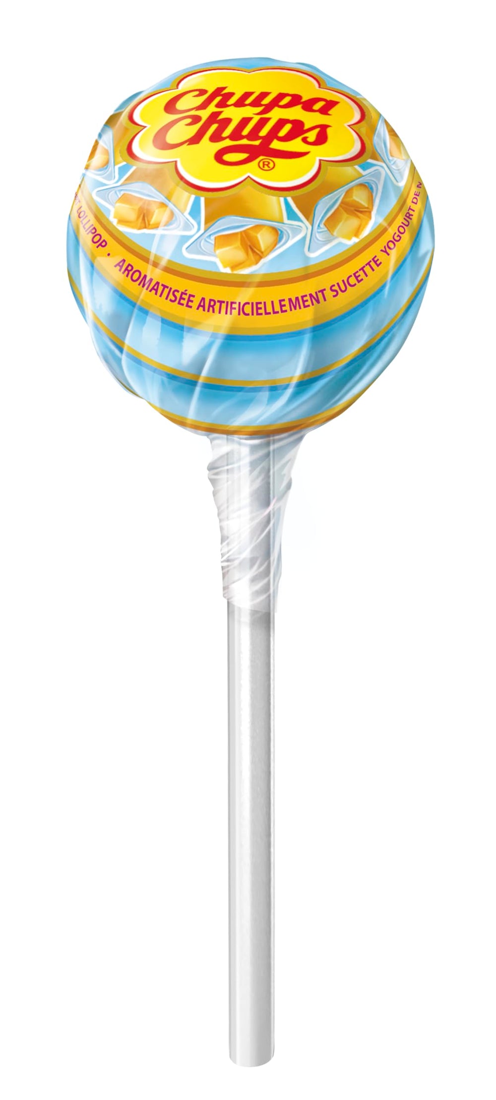 Chupa Chups apple flavor lollipop offering crisp fruit notes