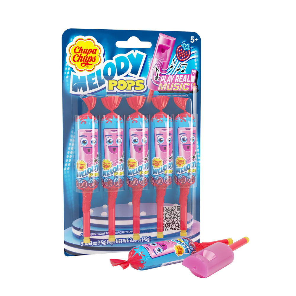 Chupa Chups Melody Pop strawberry with a music note for interactive play