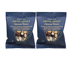 Cinagro coffee-lovers chocolate-covered espresso beans pack closeup, energizing snack with bold espresso and smooth chocolate.