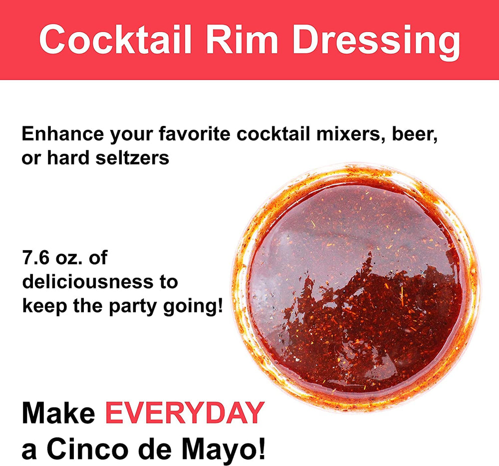 Cinco de Mayo Chamoy Rim Dressing container displays 7.6 oz.