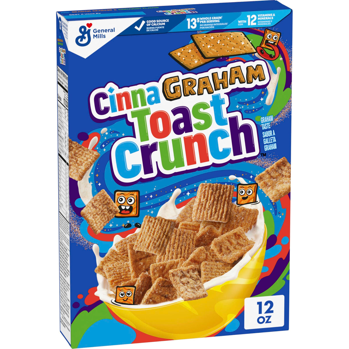 Cinnagraham Toast Crunch bowl with milk highlights a crunchy, delicious breakfast ritual.