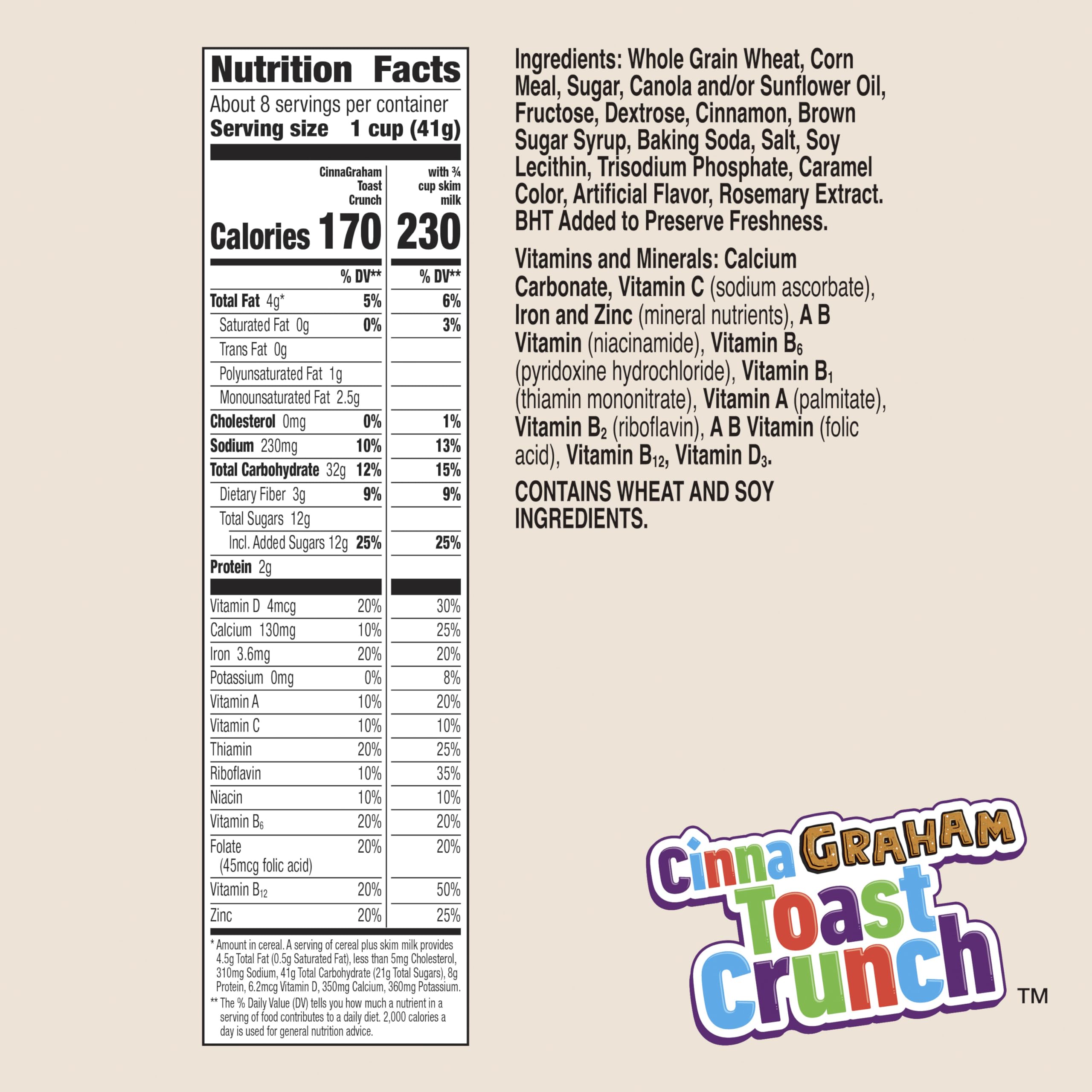Close-up of graham cracker swirls on Cinnagraham Toast Crunch for warm cinnamon flavor.