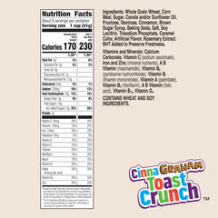 Close-up of graham cracker swirls on Cinnagraham Toast Crunch for warm cinnamon flavor.