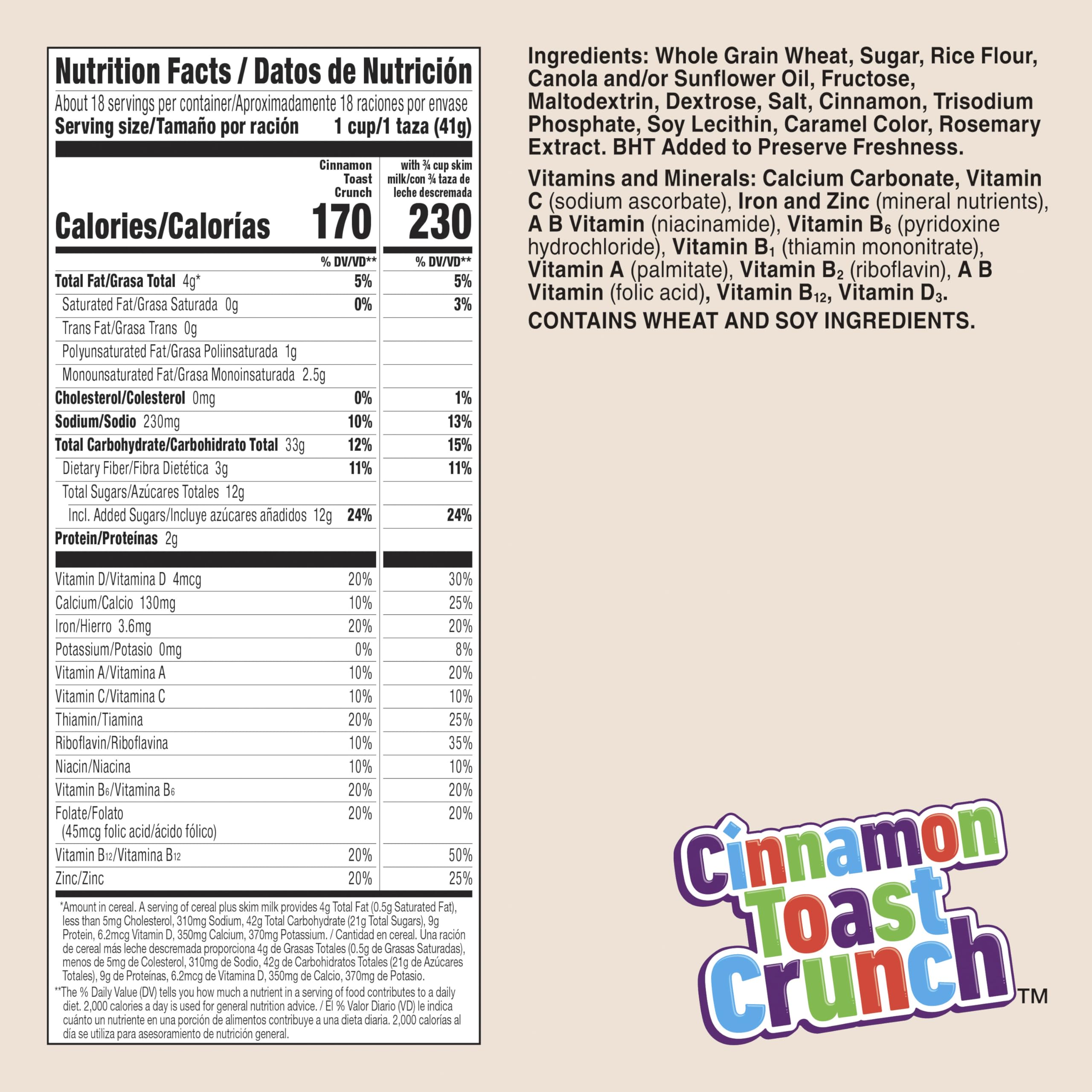 Cinnamon Toast Crunch bowl with milk showing crispy cinnamon squares.