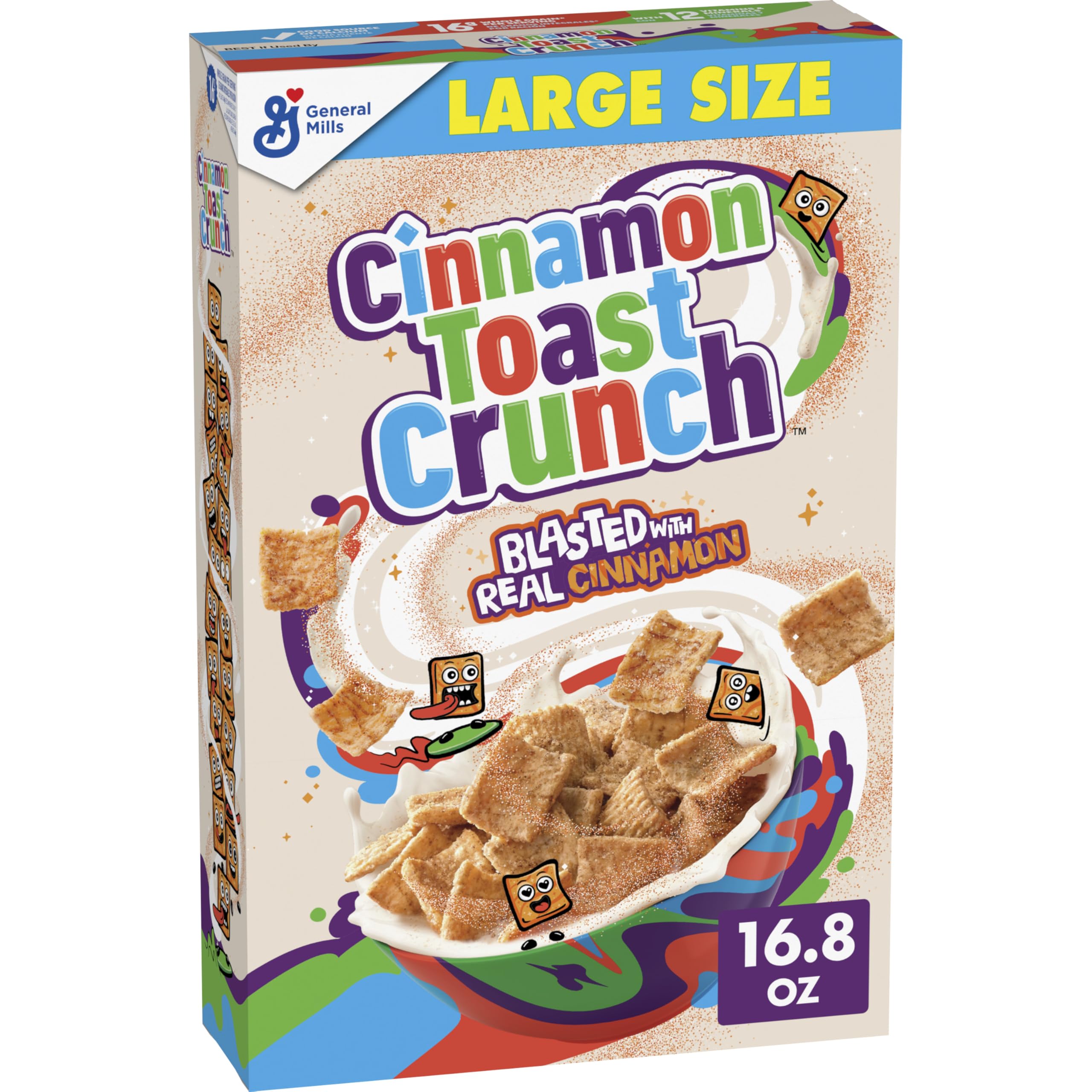 Cinnamon Toast Crunch cereal bowl with milk for a quick breakfast