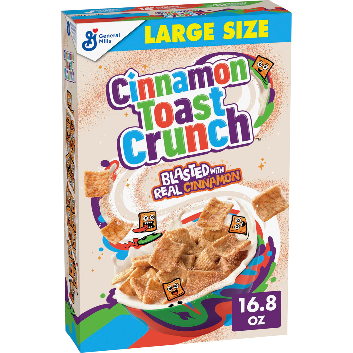 Cinnamon Toast Crunch cereal bowl with milk for a quick breakfast