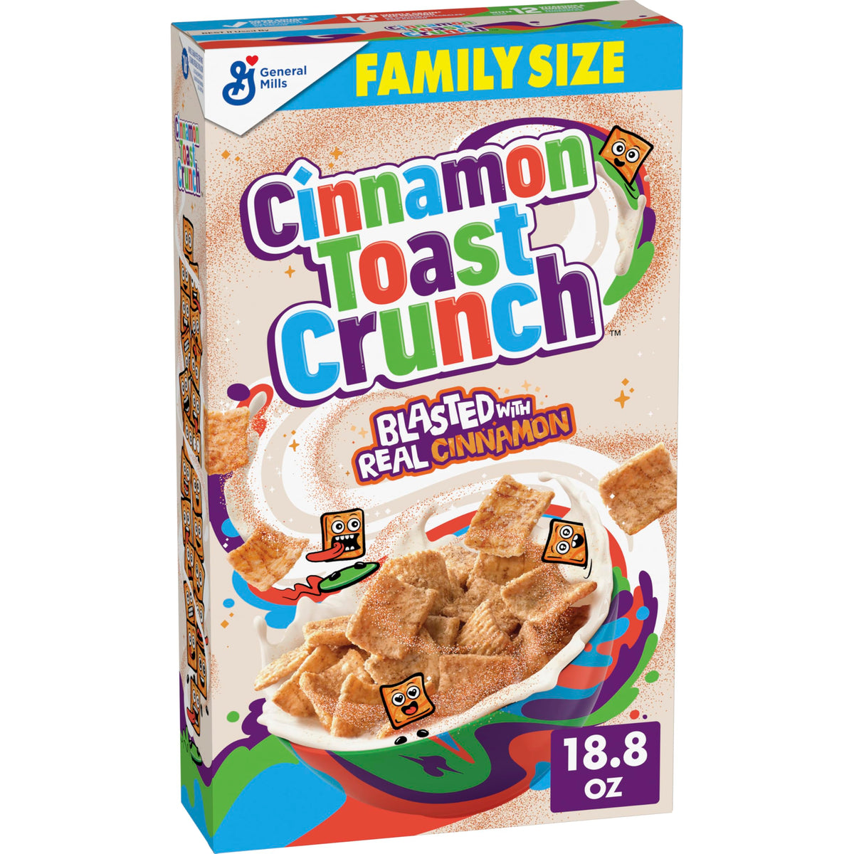 Cinnamon Toast Crunch bowl with milk for a quick breakfast