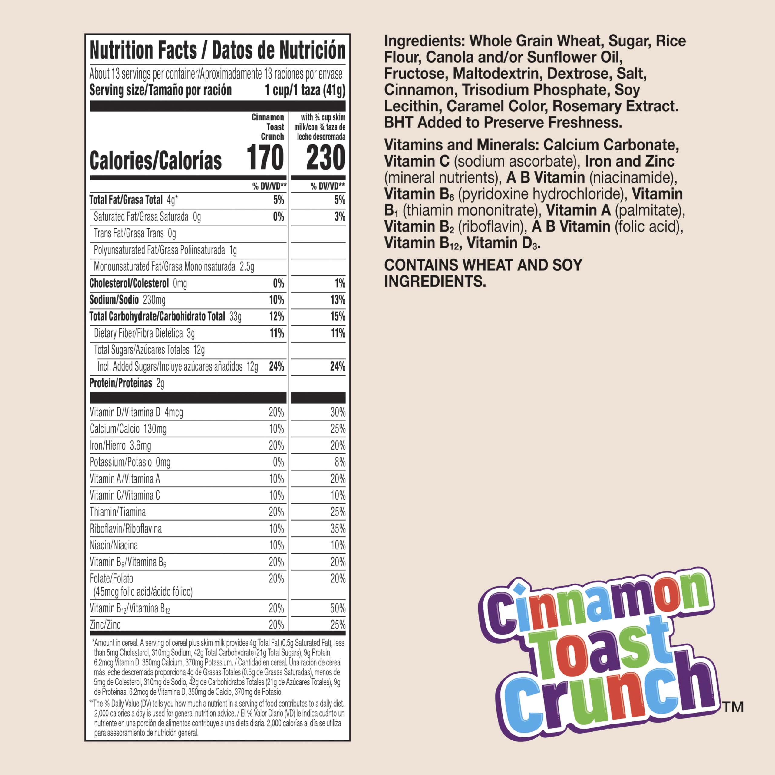 Close-up of Crispy Cinnamon Toast Crunch squares showing CINNADUST crunch for a tasty bite