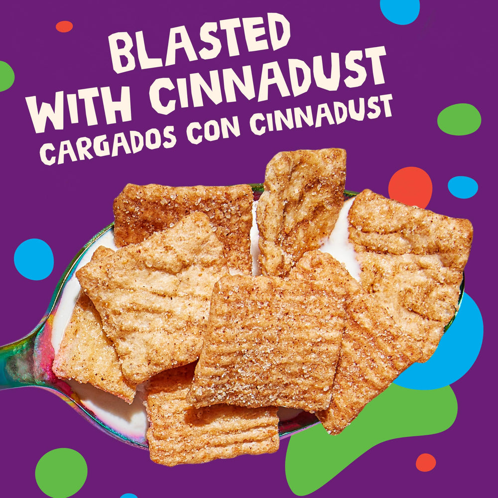 Cinnamon Toast Crunch crispy wheat and rice squares without artificial flavors.