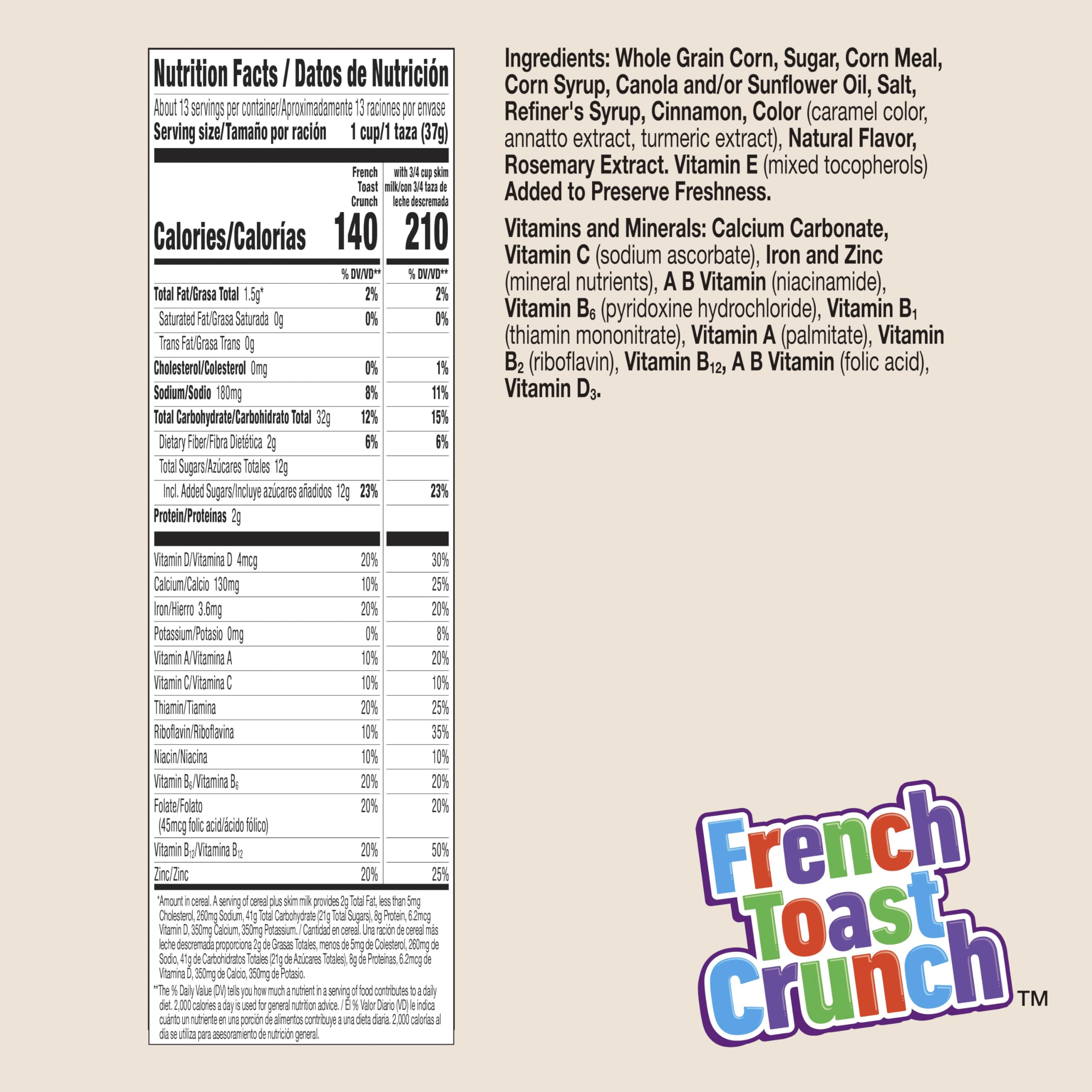 Cinnamon Toast Crunch real cinnamon crunch delivers bold flavor.