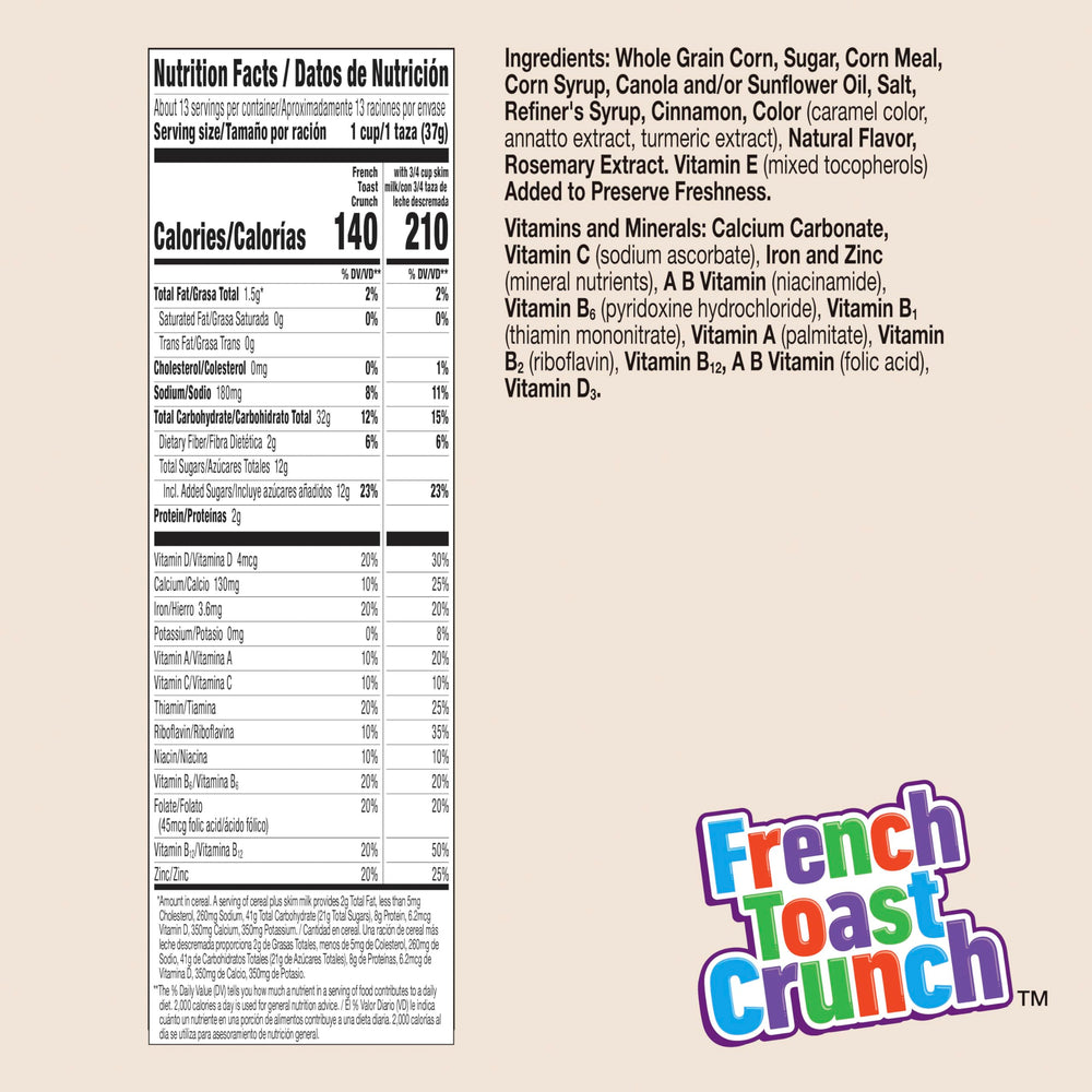 Cinnamon Toast Crunch real cinnamon crunch delivers bold flavor.