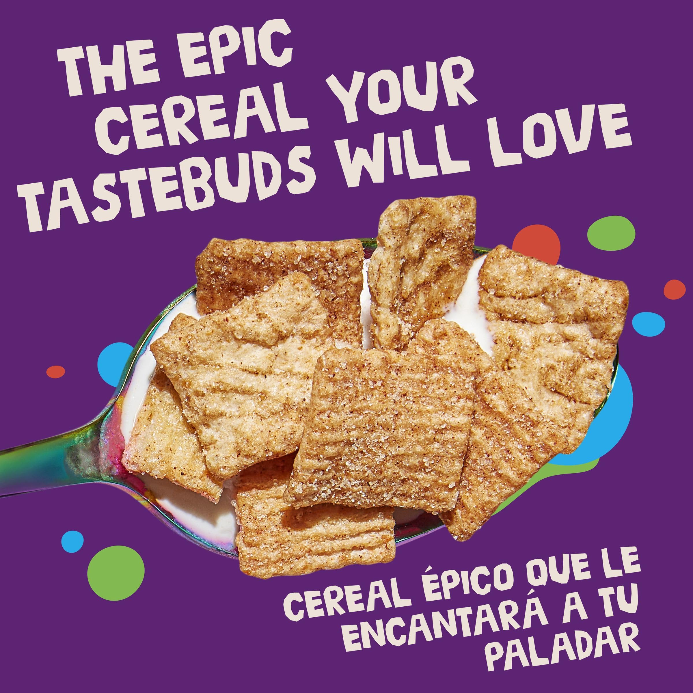 Cinnamon Toast Crunch serving scoop ready for quick breakfast.