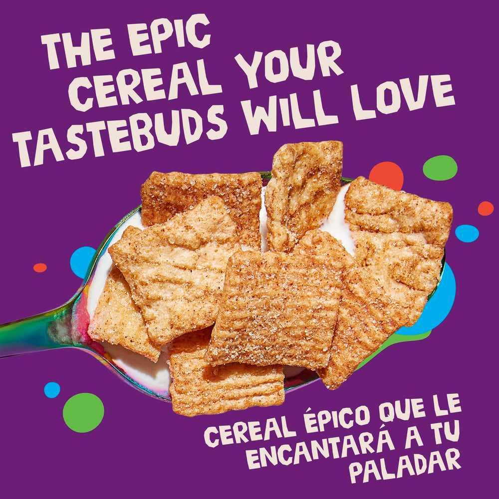 Cinnamon Toast Crunch serving scoop ready for quick breakfast.