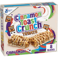 Cinnamon Toast Crunch Treat Bars packaging shown as a portable snack option
