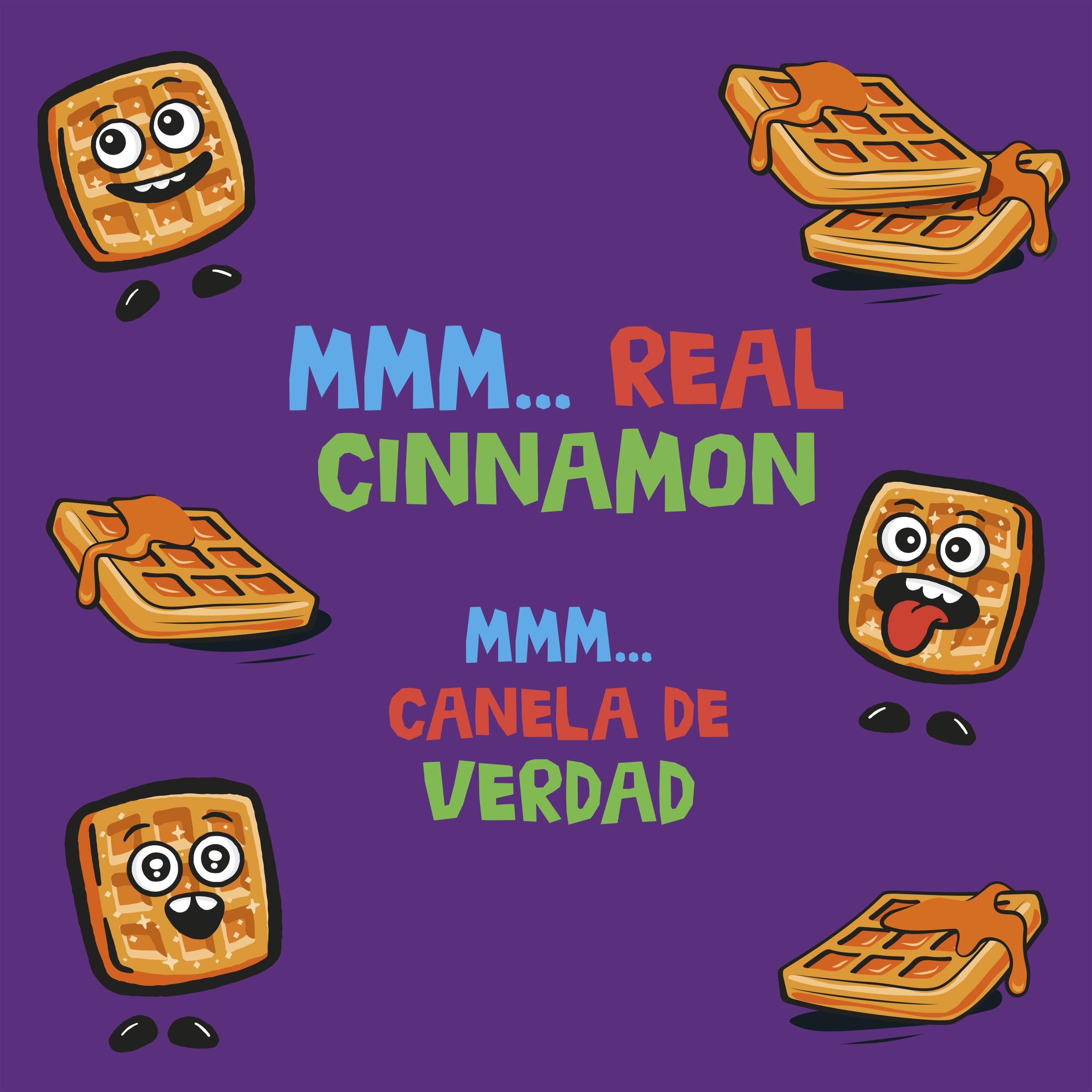 Cinnamon Toast Crunch Waffle Cereal box displaying vibrant packaging.