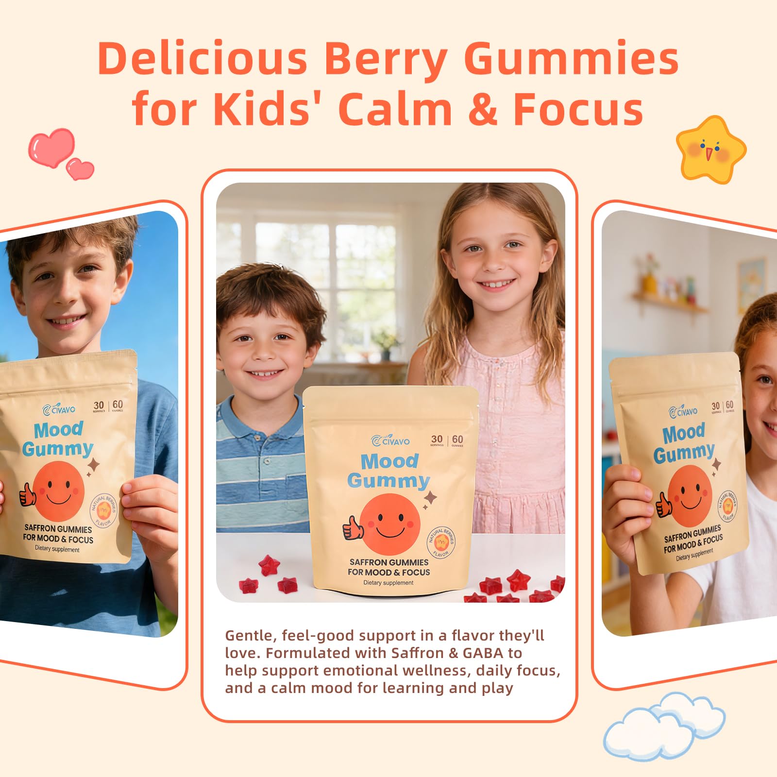 Civavo vegan saffron gummies without gelatin for daily routines