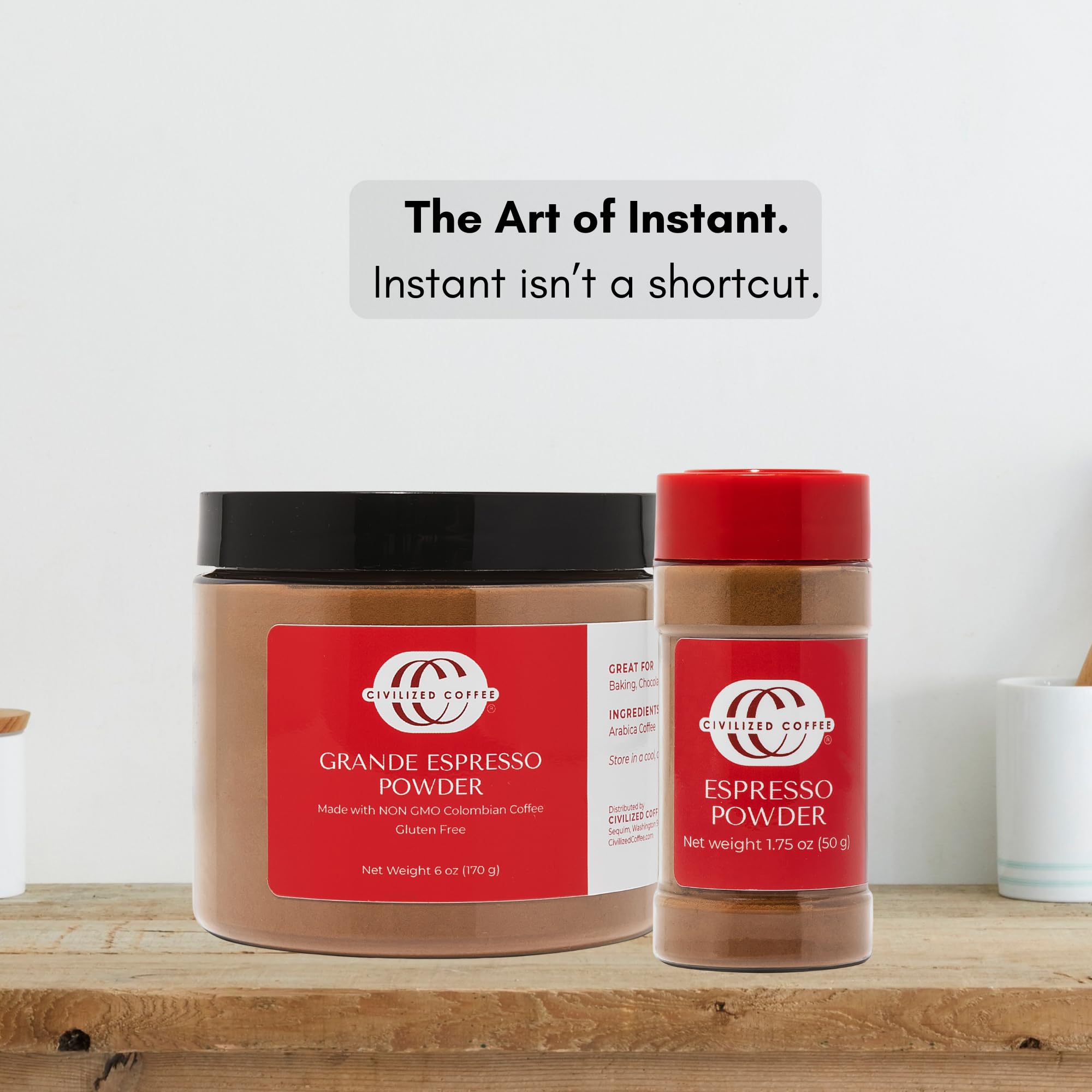Civilized Coffee Espresso Powder dusted on desserts adds depth and aroma.