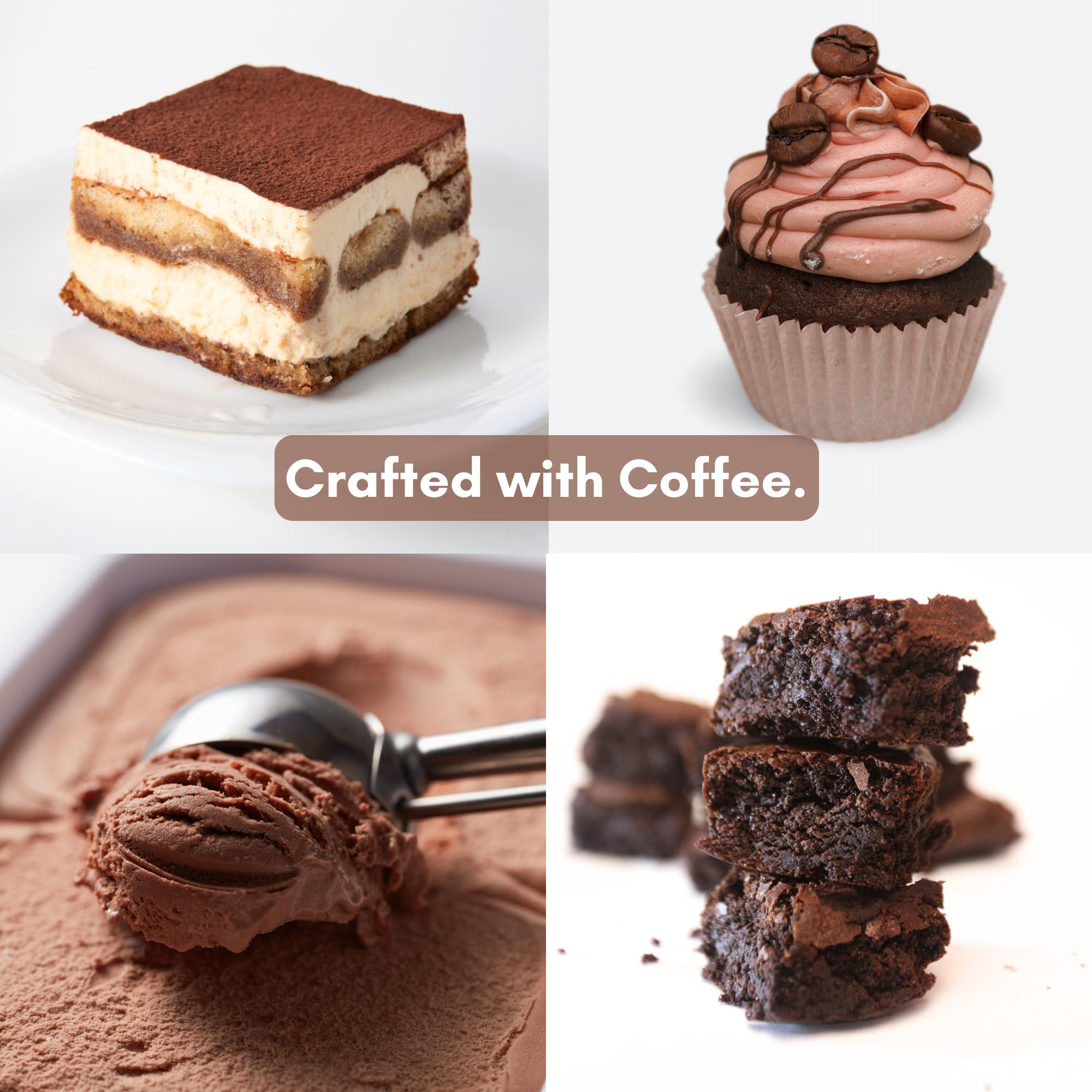 Civilized Coffee Espresso Powder Grande premium beans deliver rich flavor in desserts