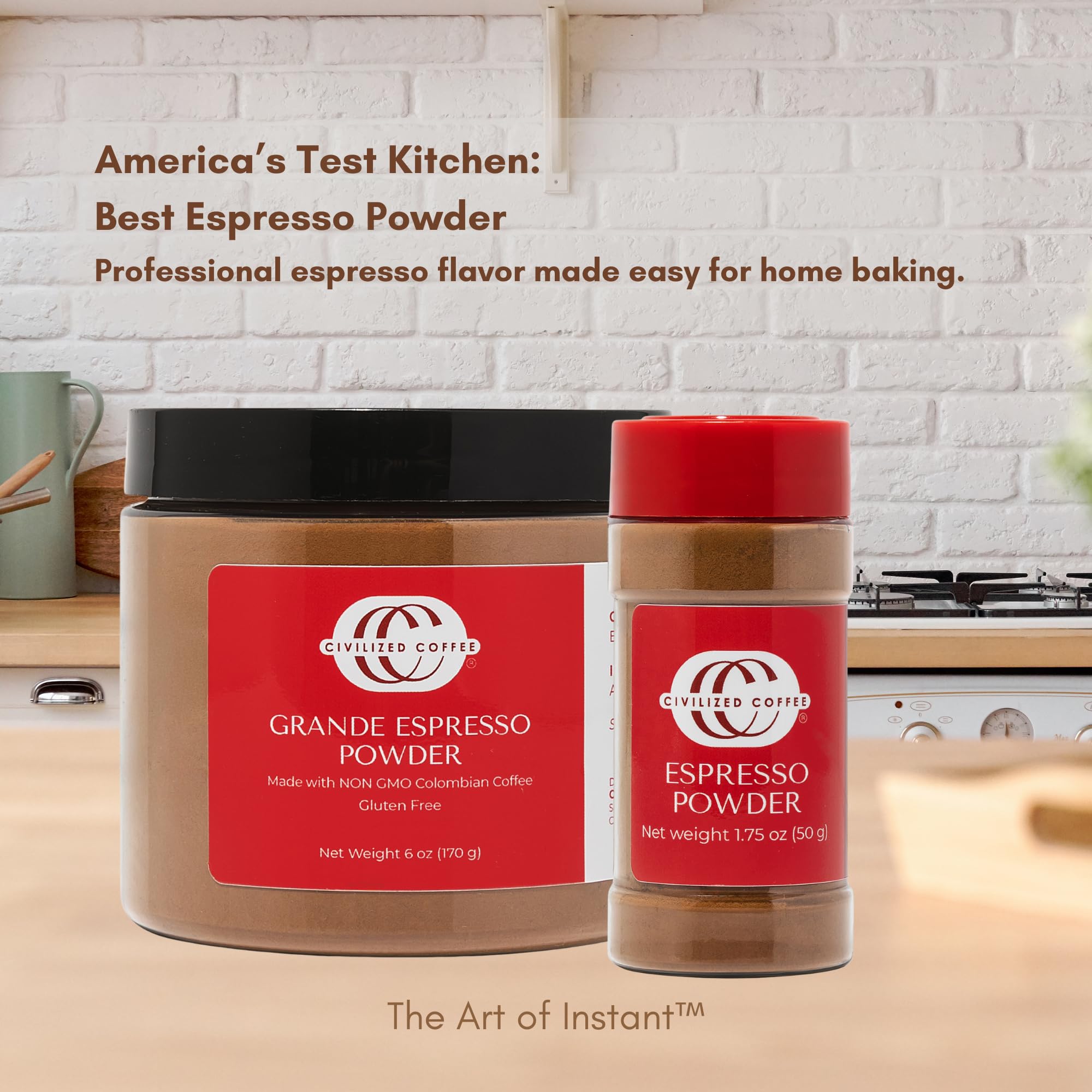 Civilized Coffee Espresso Powder Grande tiramisu dessert garnish idea