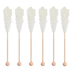 Civilized Coffee rock candy swizzle stick with crystal texture for elegant coffee sweetness.