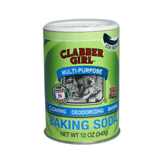 Clabber Girl Baking Soda can 12oz for baking and gentle cleaning.