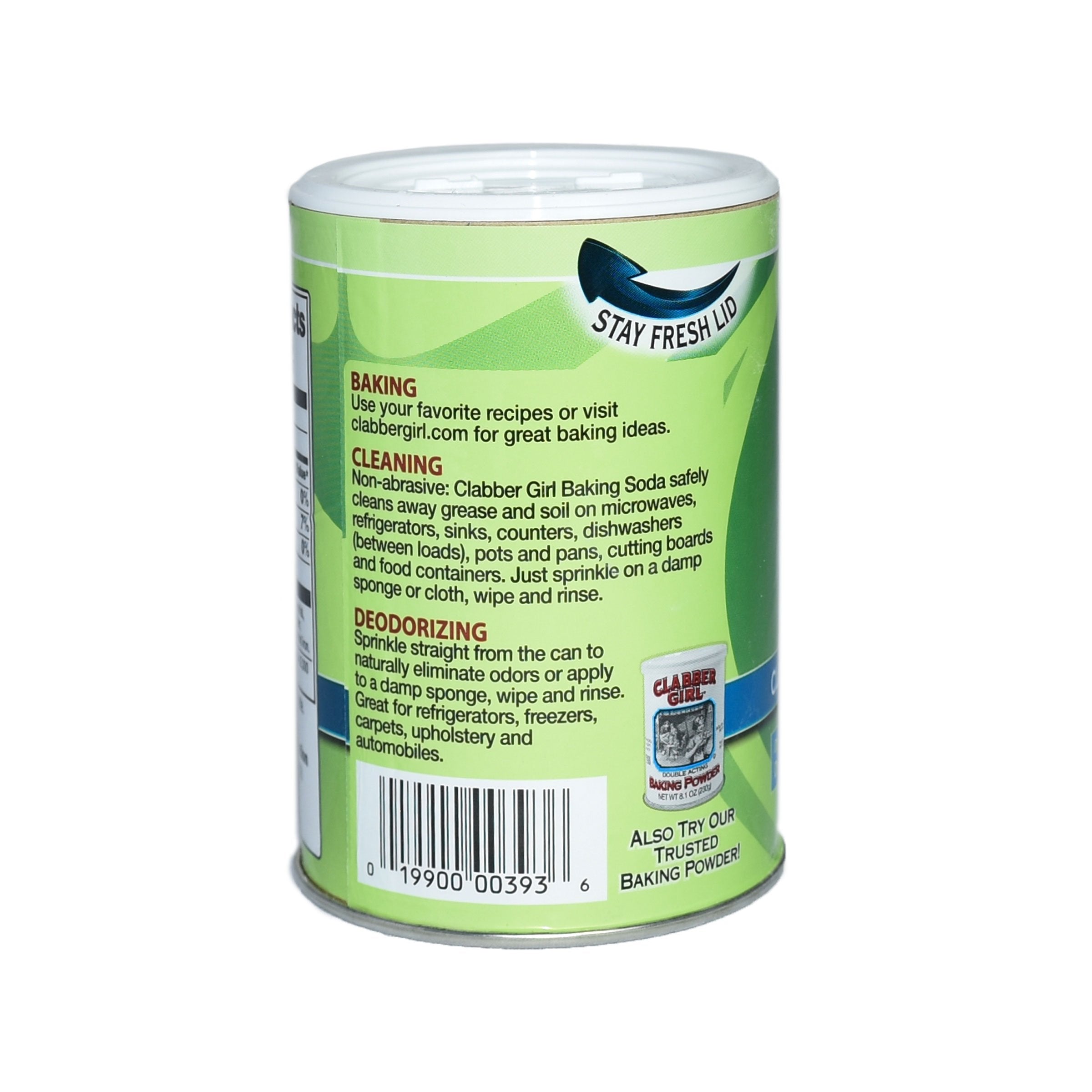 Clabber Girl Baking Soda cleans tiles and floors while soothing odors.