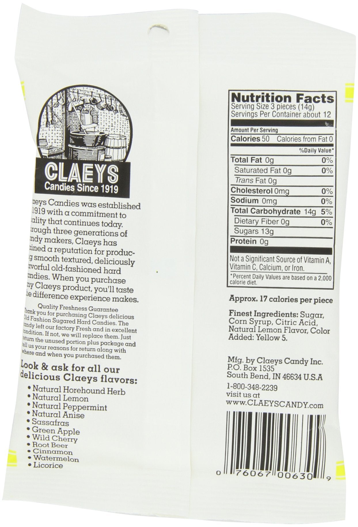 Claey's Lemon Drops close-up highlighting bright lemon flavor and crisp texture