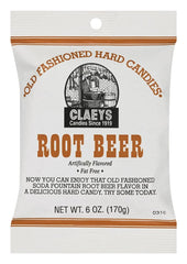 Assorted Claeys candies showing licorice and root beer varieties for sharing.