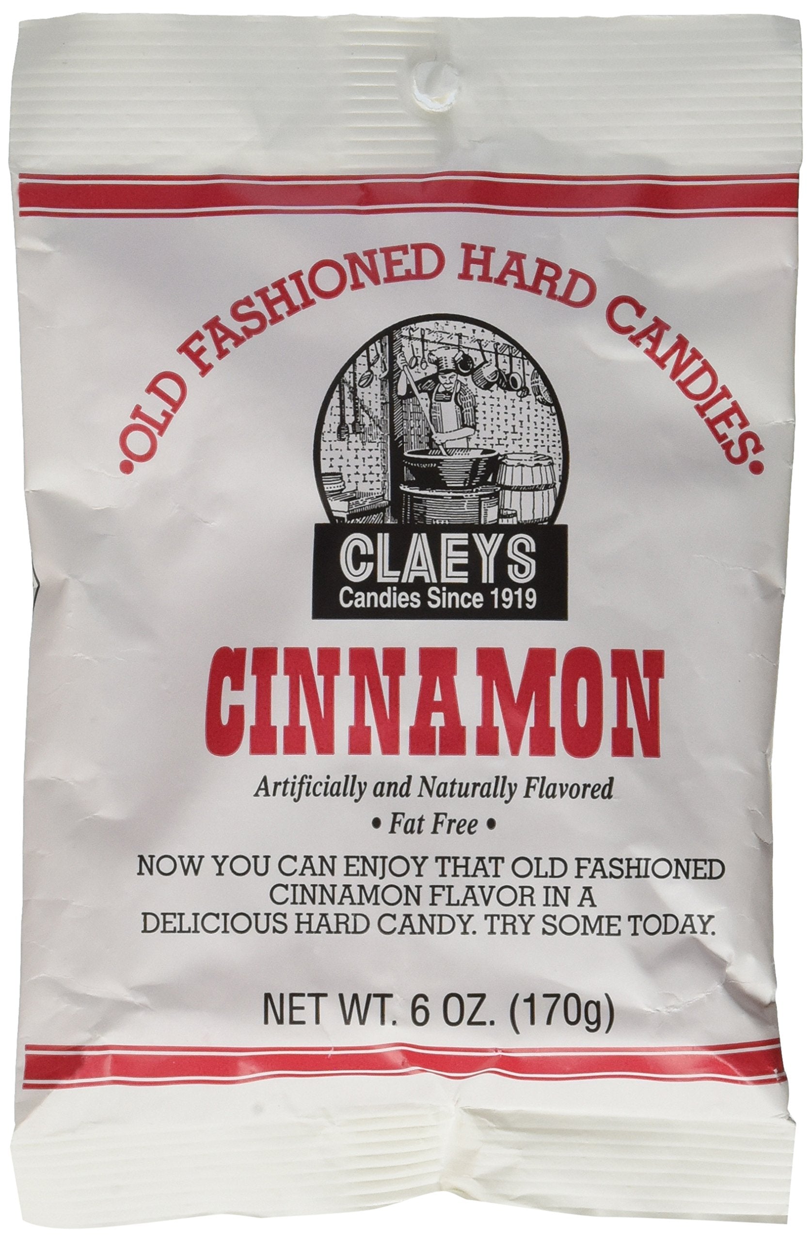 Claeys Cinnamon hard candy pack front, classic flavor for on-the-go snacking