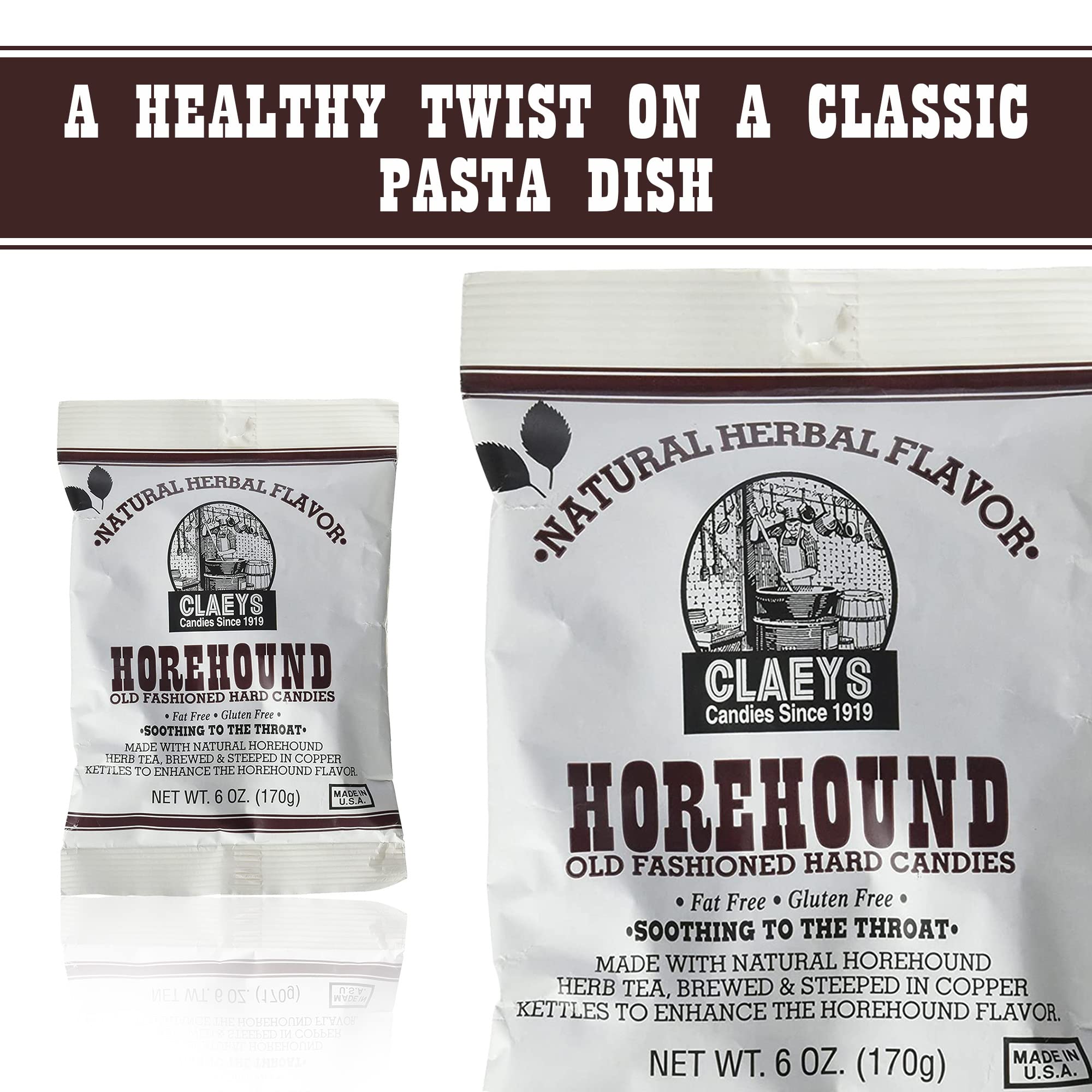 Claeys Horehound hard candy box-front view for sharing at work.