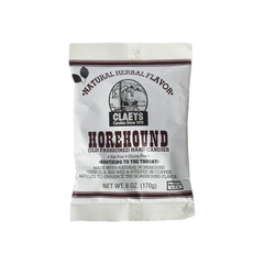 Claeys Horehound hard candy close-up for on-the-go refreshment and flavor.