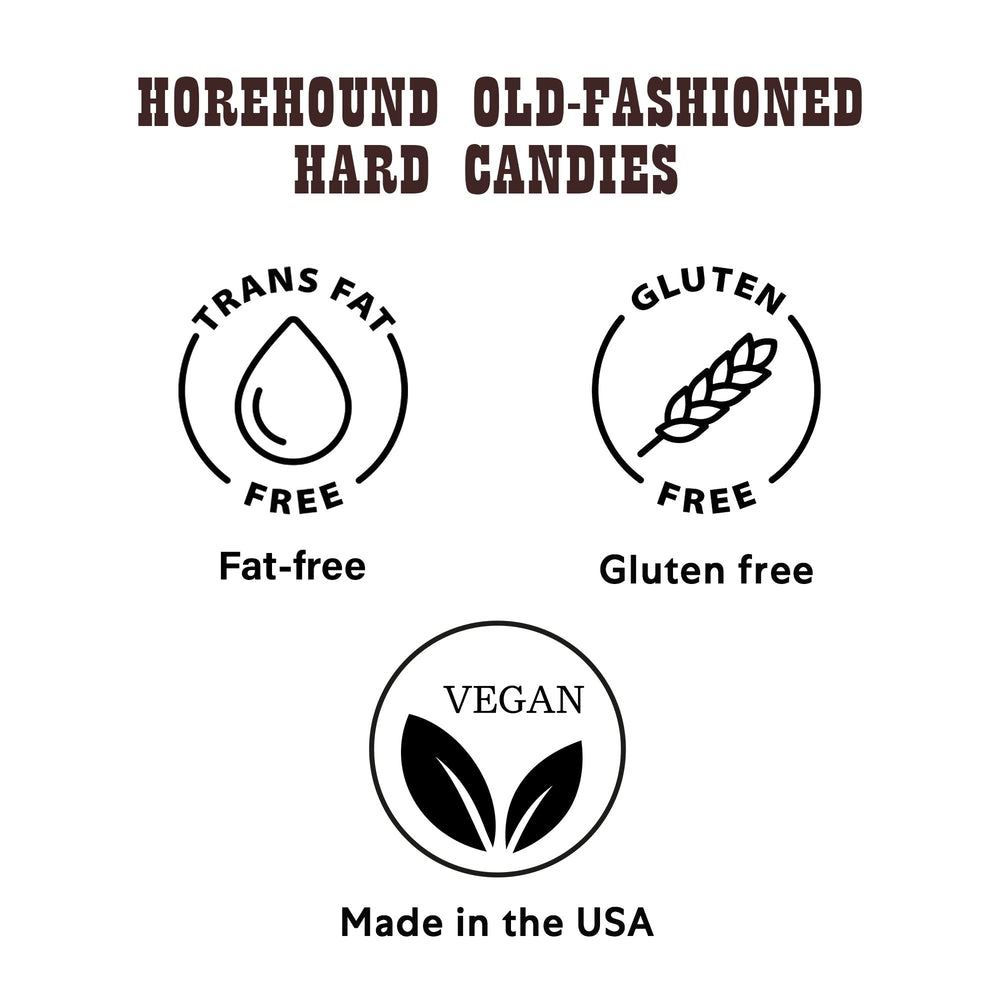 Claeys Horehound hard candy three-pack display invites quick, tasty breaks.