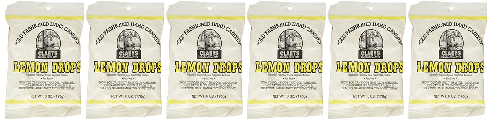 Claeys Lemon Drop hard candy 6-pack bundle for quick lemony refreshment.