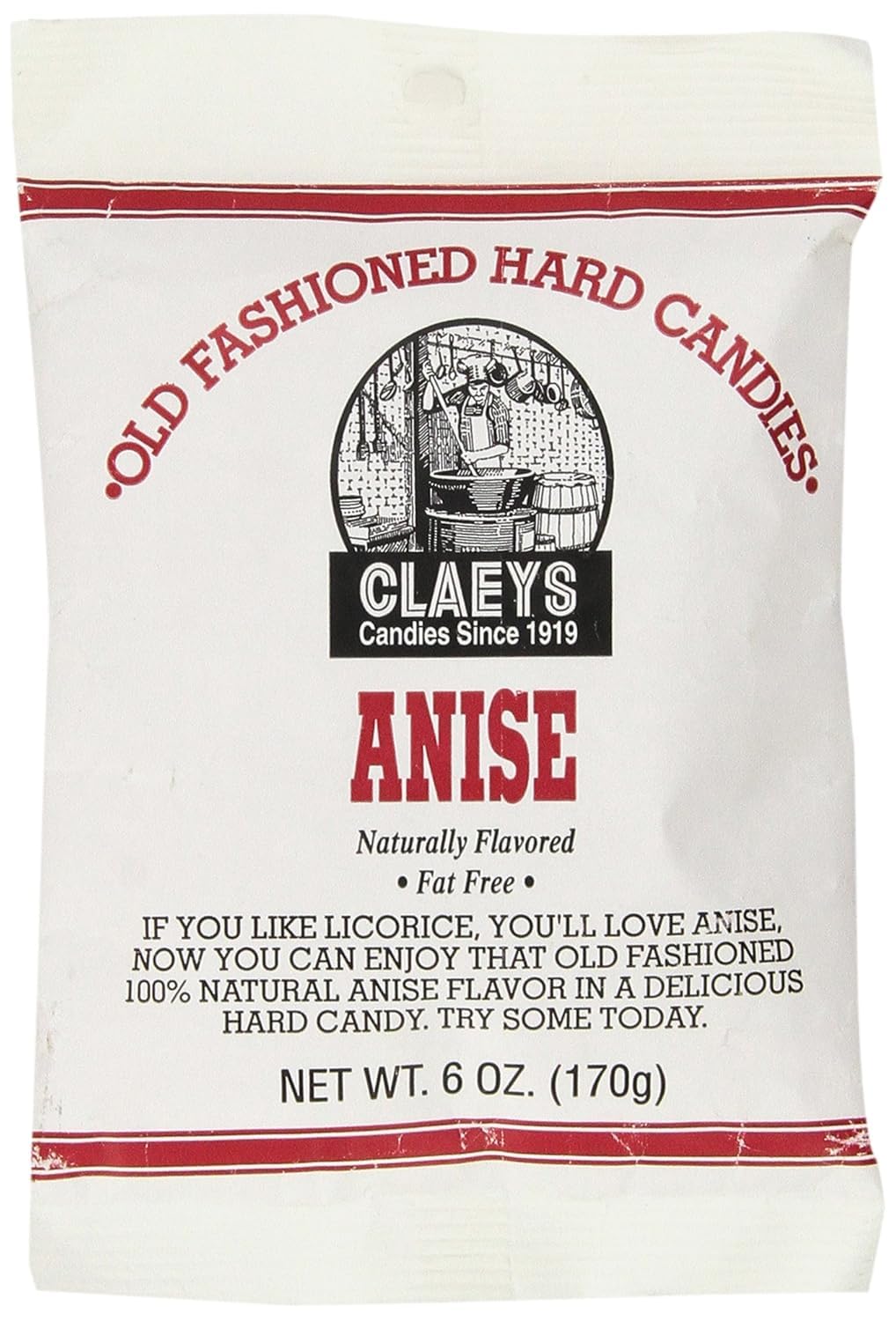Claey's Natural Anise Drops 6oz bottle, ideal for flavoring beverages and desserts.