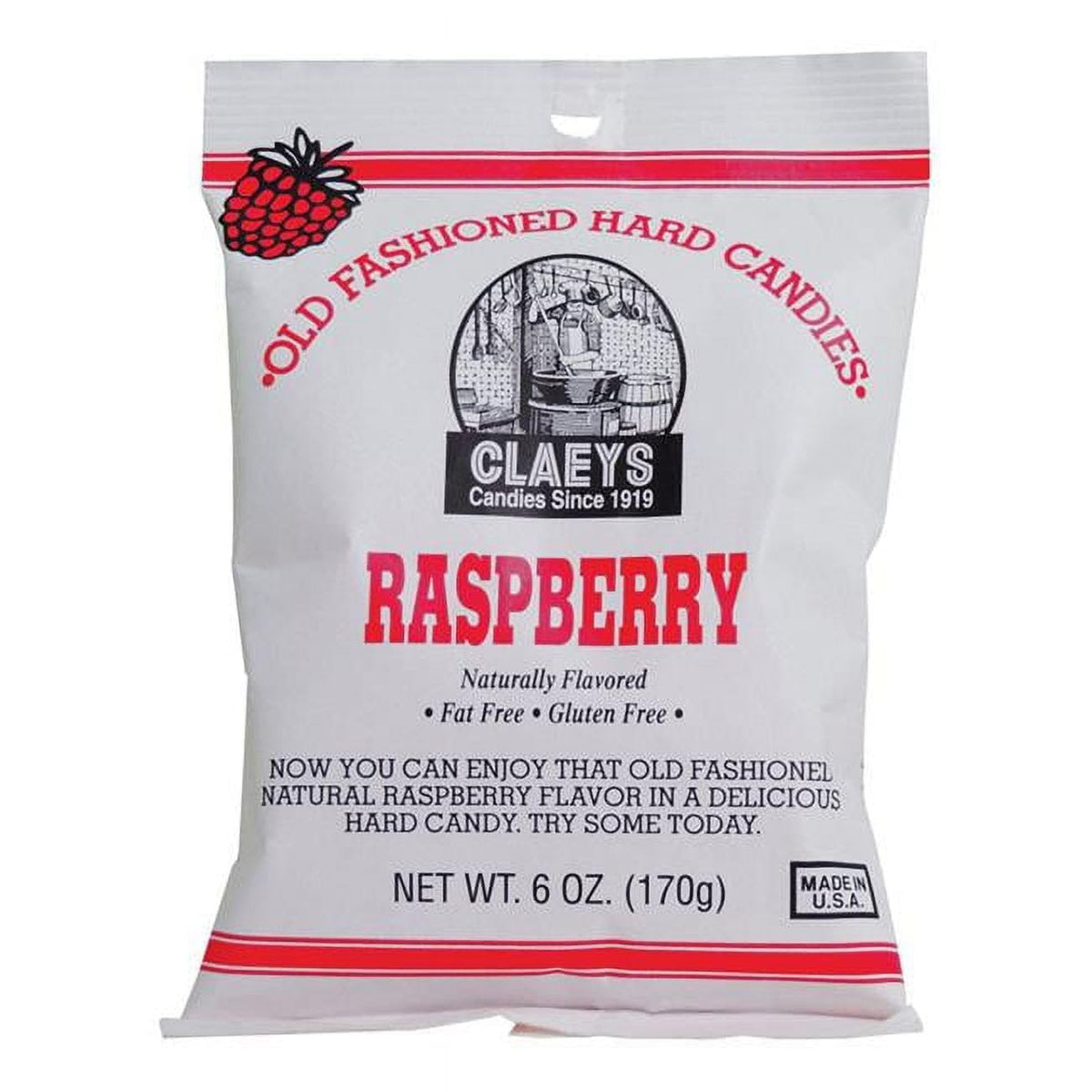 Claeys Raspberry Old Fashioned Candies for portable, on-the-go snacking and gift-worthy sweetness.