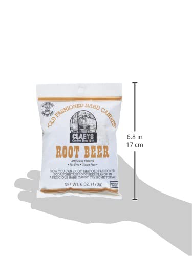 Claeys Root Beer Drops dispensing over dessert, versatile for treats.