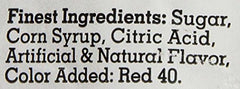 Claey's Wild Cherry hard candy closeup, glossy red morsels and inviting texture.