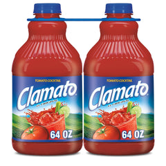 Clamato Original bottle 64oz two-pack showcasing authentic flavor base for mixers.