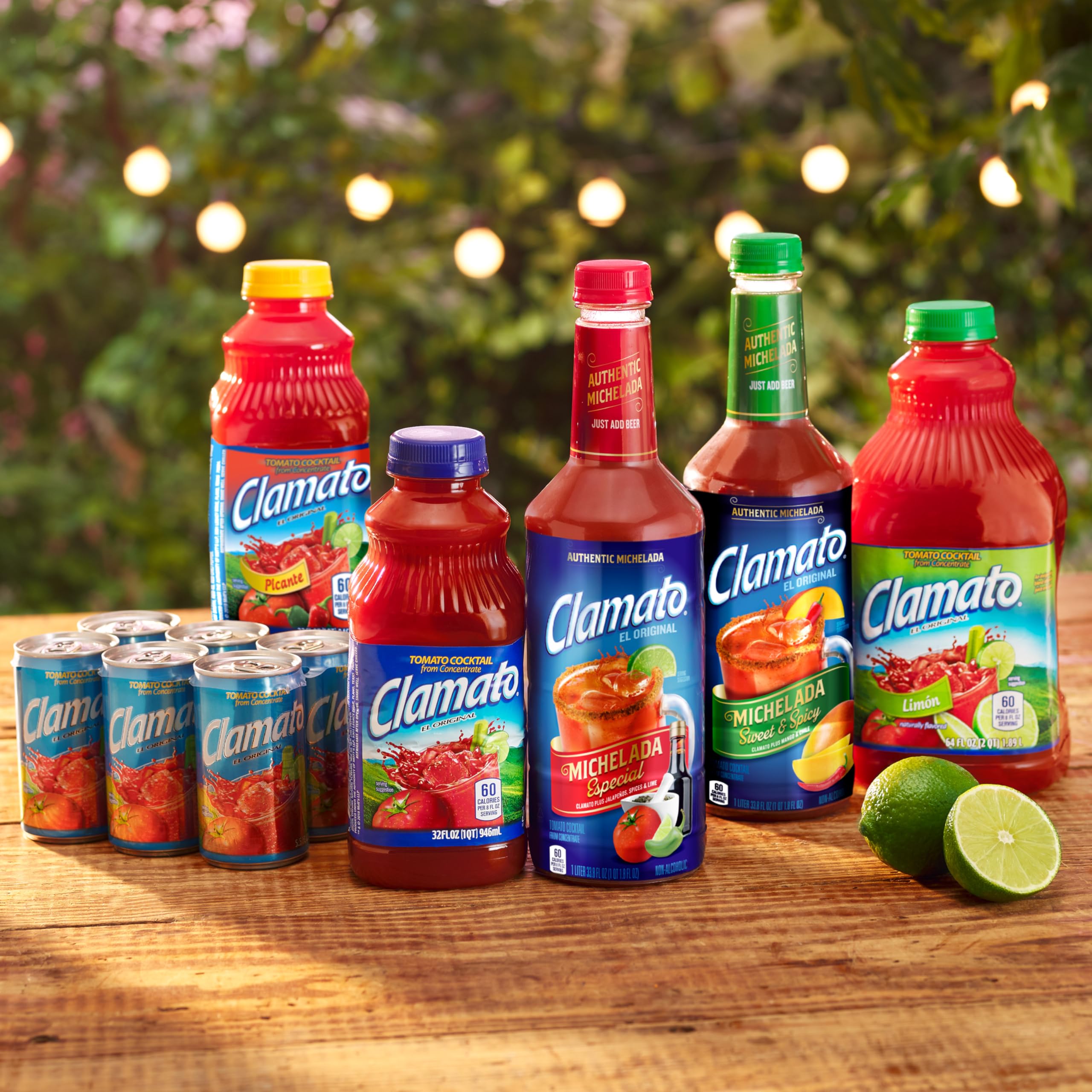 Clamato Original bottle-pour shot illustrating convenient serving at gatherings.