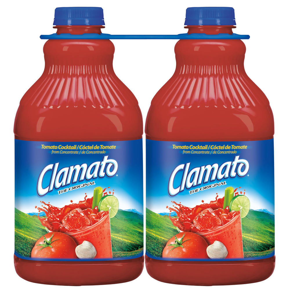 Clamato Original shrimp-dish setting suggesting marinade and grilling versatility.