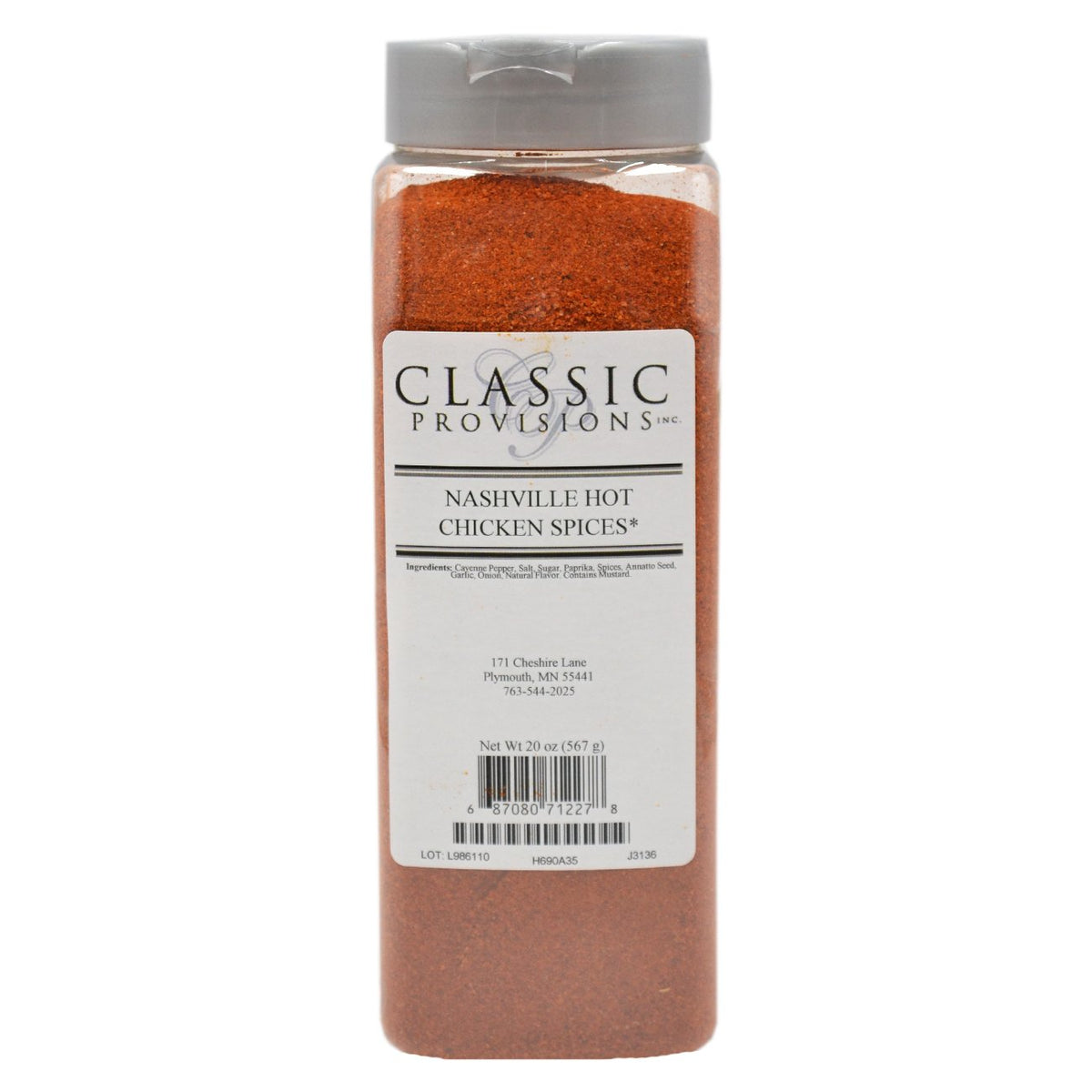 Classic Provisions Nashville Hot Chicken Spice 20oz enhances fried chicken with smoky heat