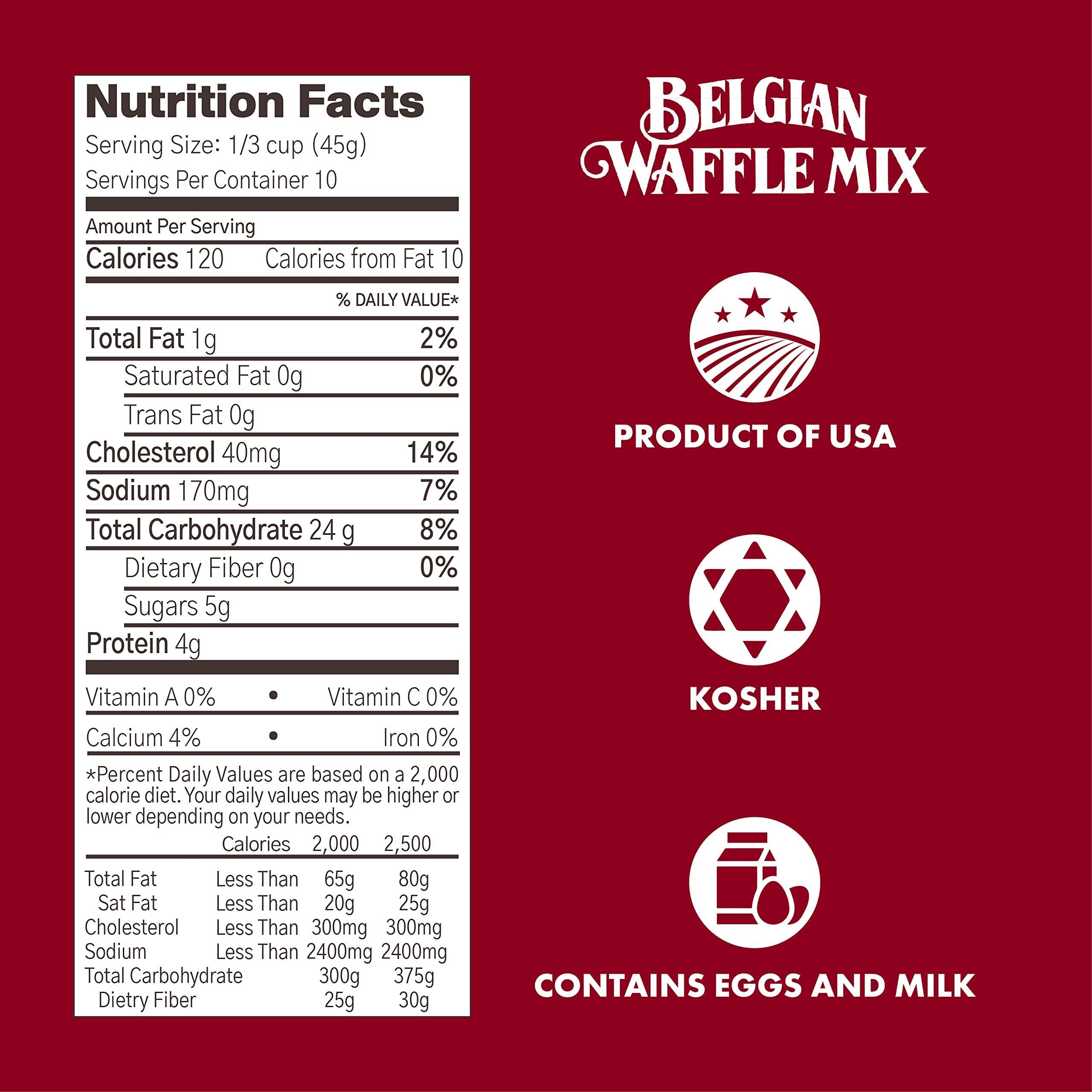 Classique Fare Belgian Waffle Mix pouches ready to measure for quick breakfasts.
