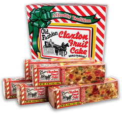 Claxton Fruit Cake five-pack loaves, individually wrapped for easy gifting.