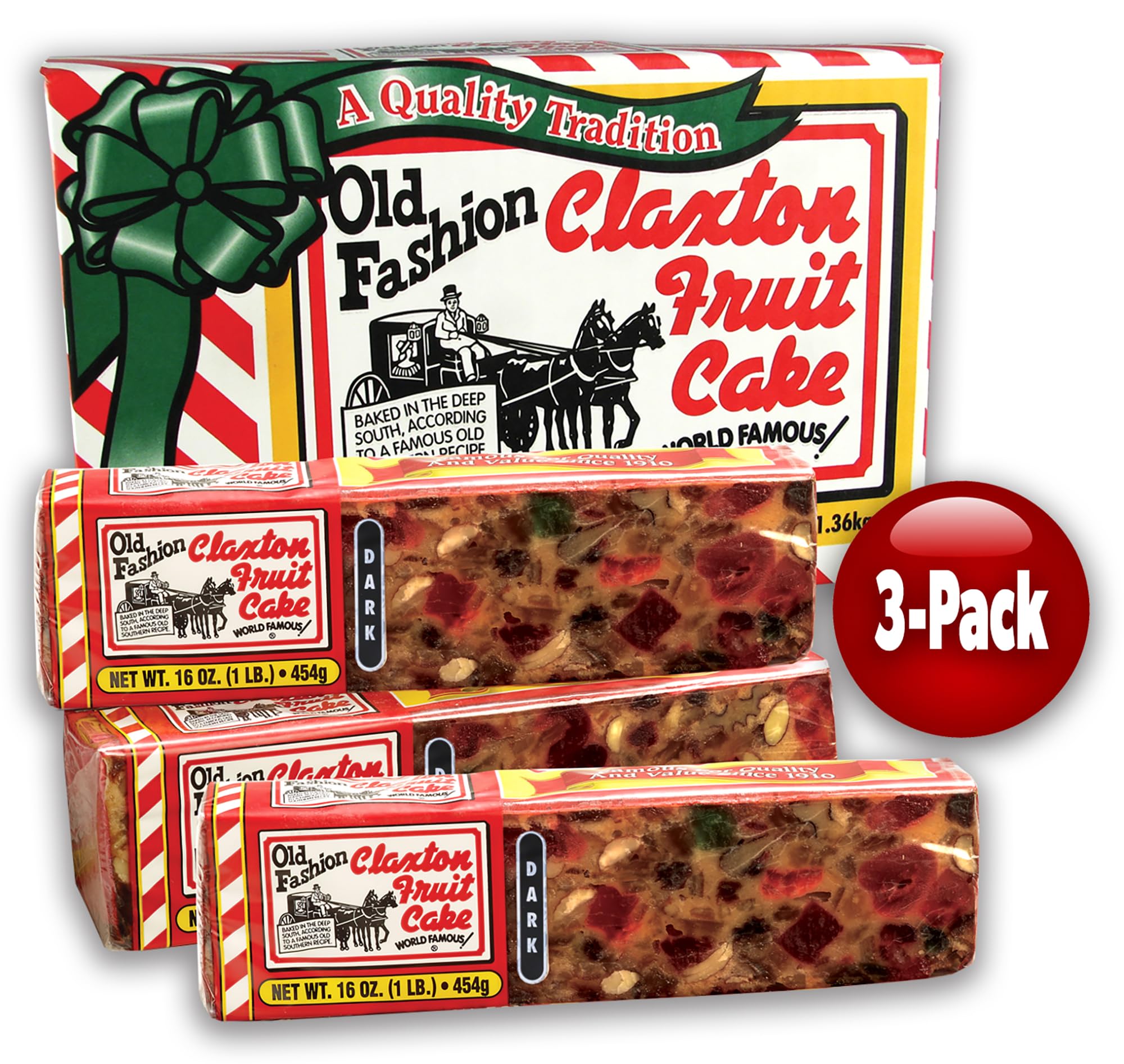 Claxton Fruit Cake on a holiday table during celebration.