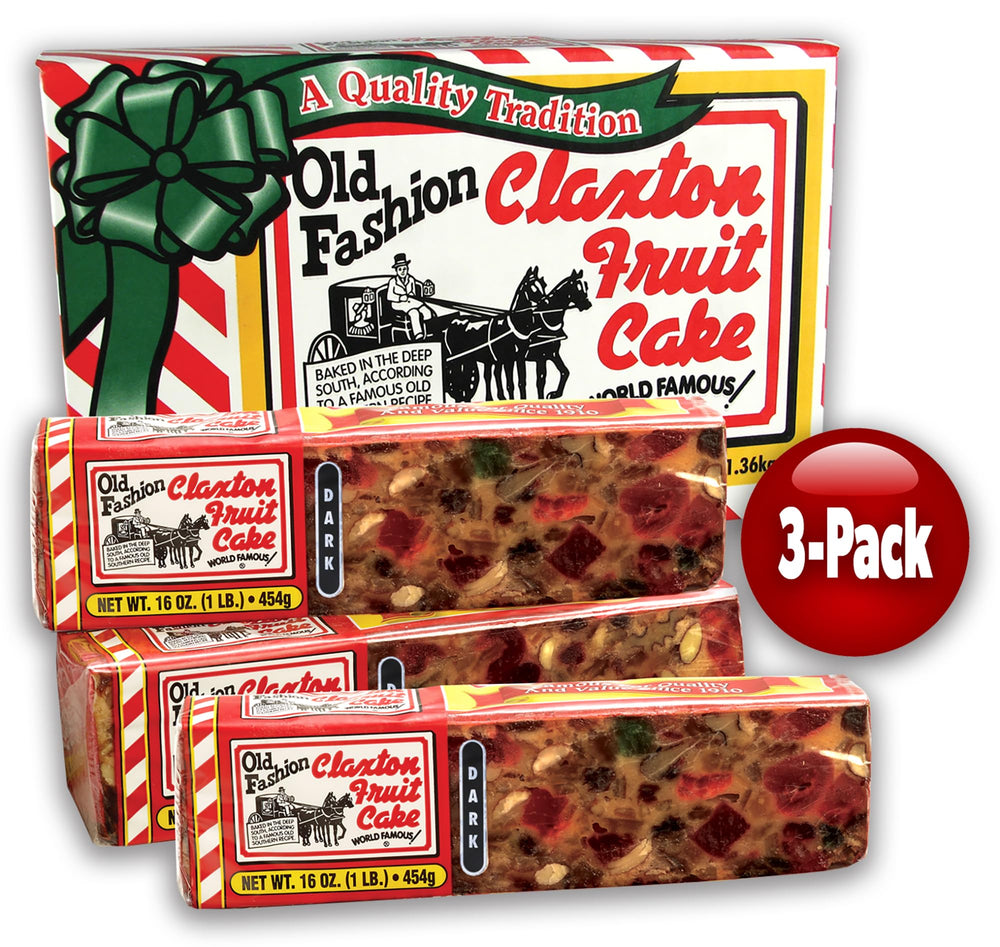 Claxton Fruit Cake on a holiday table during celebration.