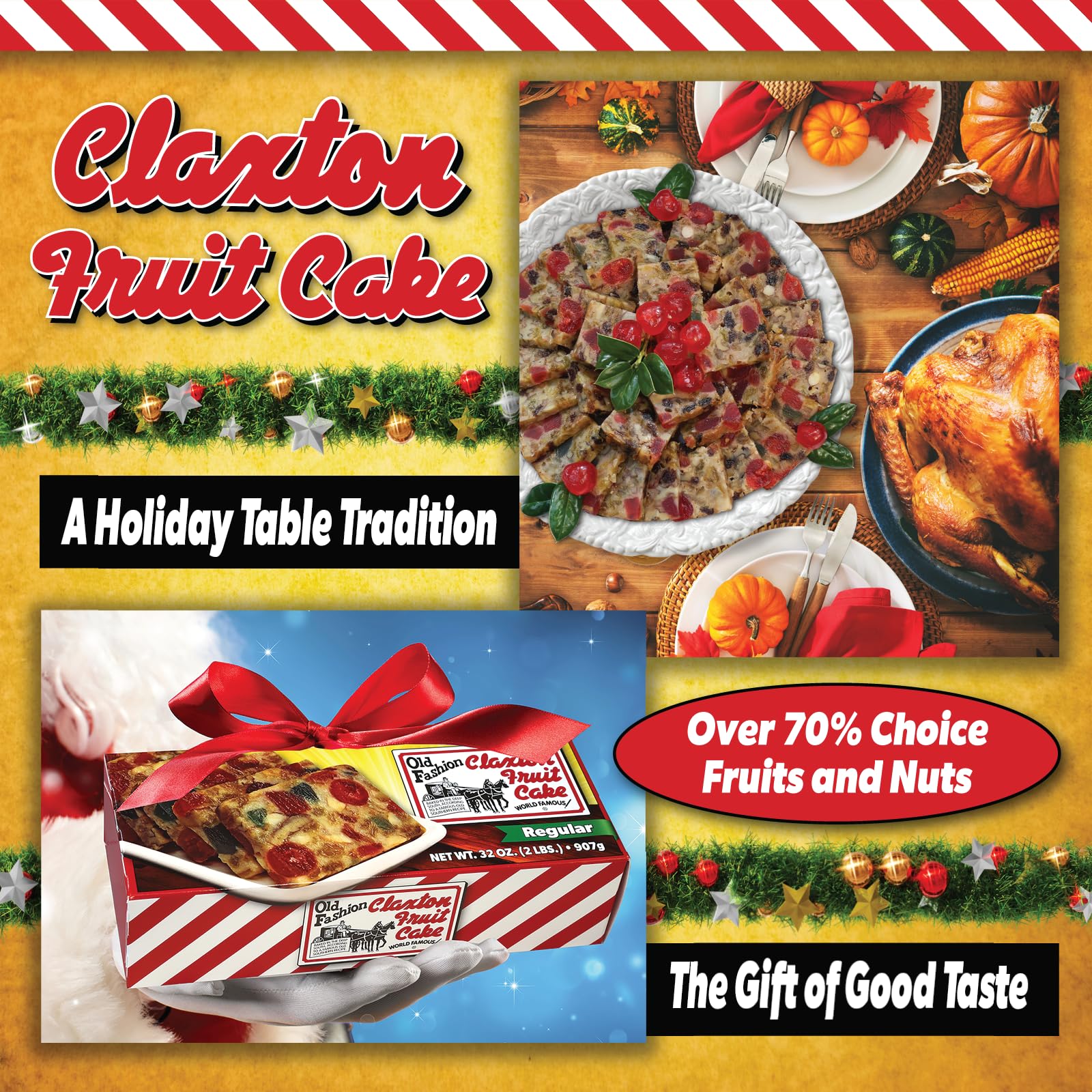 Refrigerated Claxton Fruit Cake storage to maintain freshness